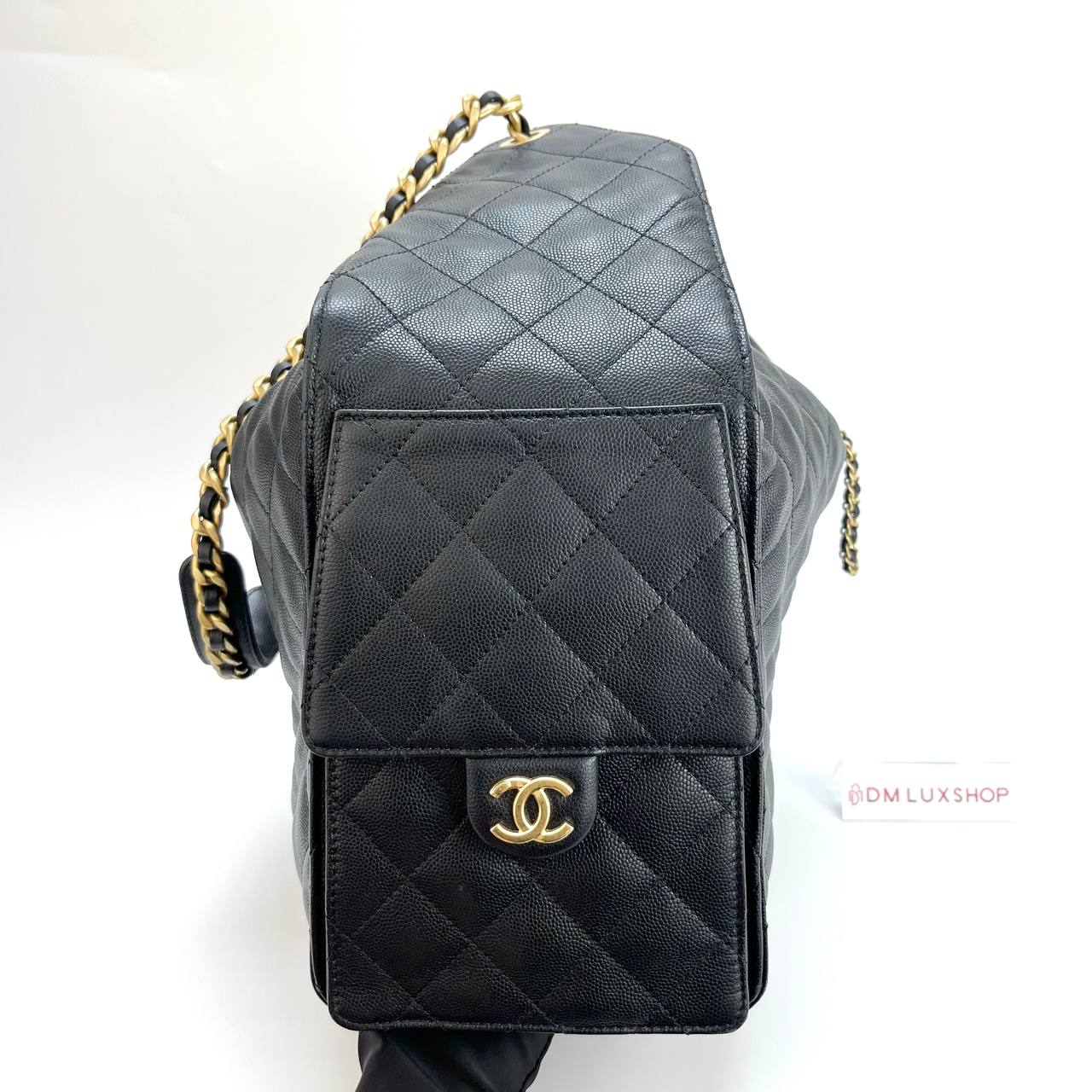 Chanel Black Caviar Large 25 Bag GHW (Microchip)