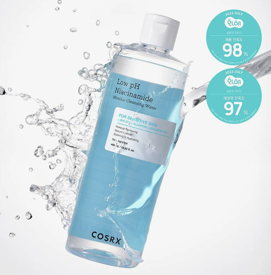 韓國 COSRX 煙酰胺 弱酸性 美白控油 卸妝水 400ml｜Low pH Niacinamide Micellar Cleansing Water