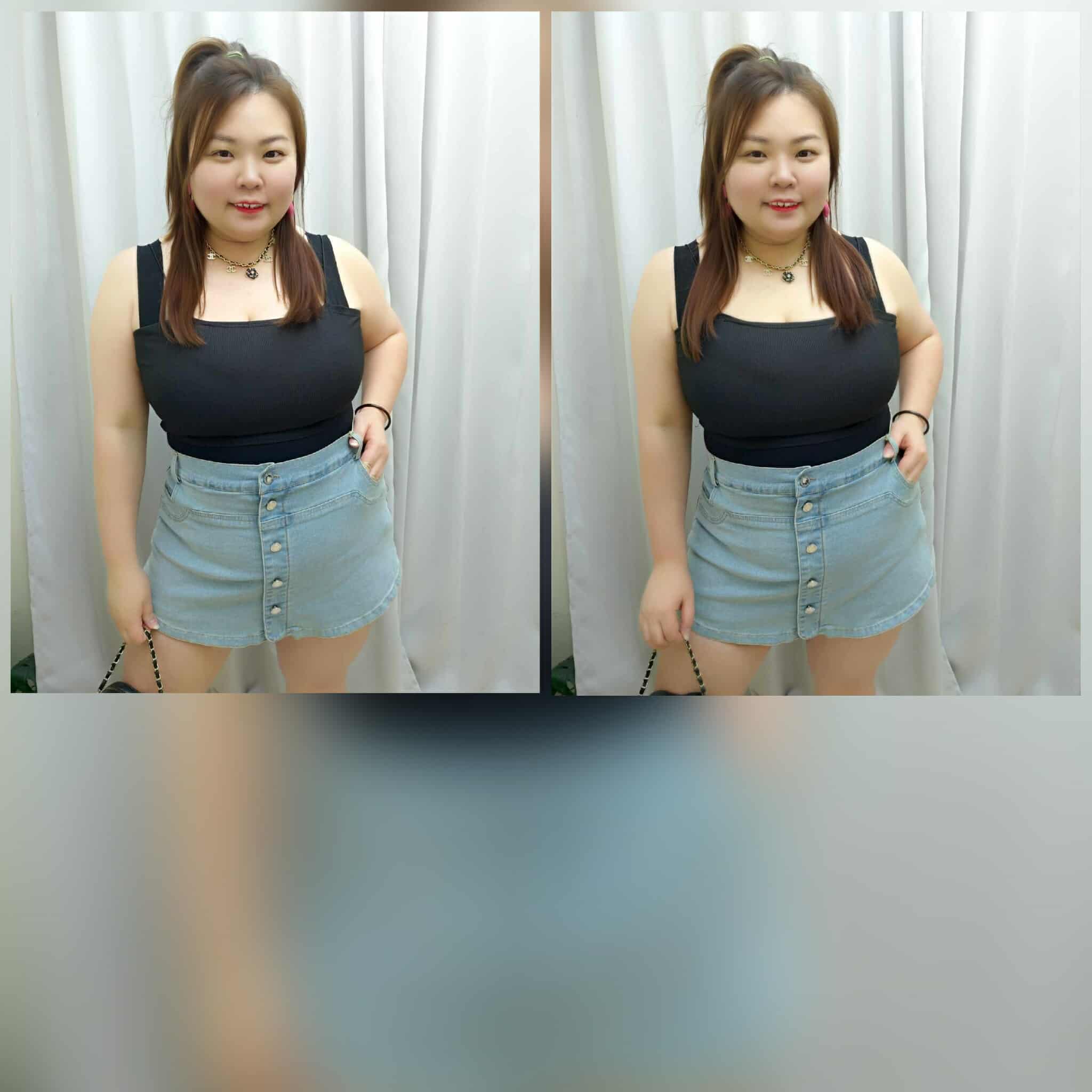 TW#1657 前排扣简约设计前裙后裤牛仔裤裙