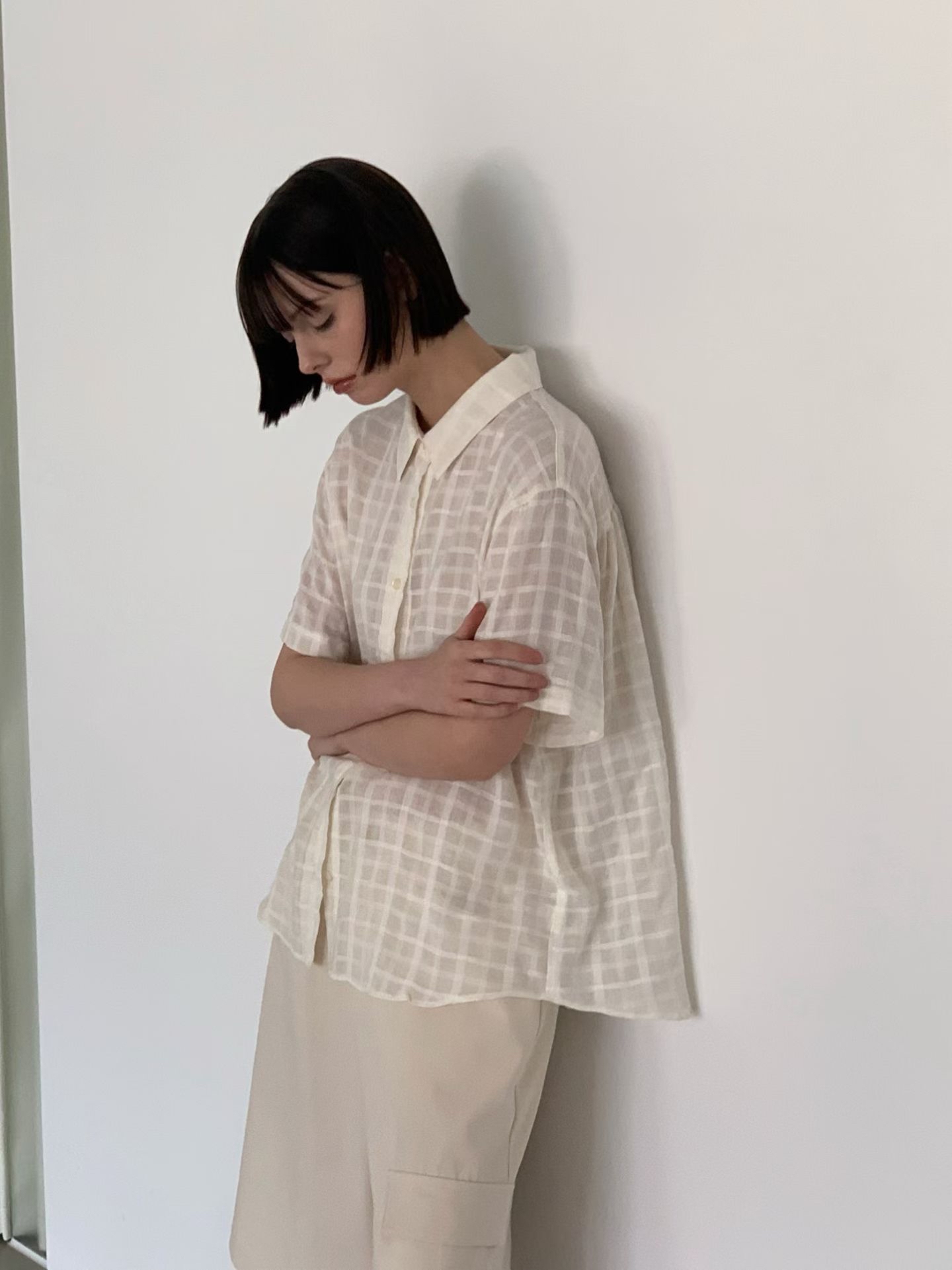 221469 暗紋短袖恤衫