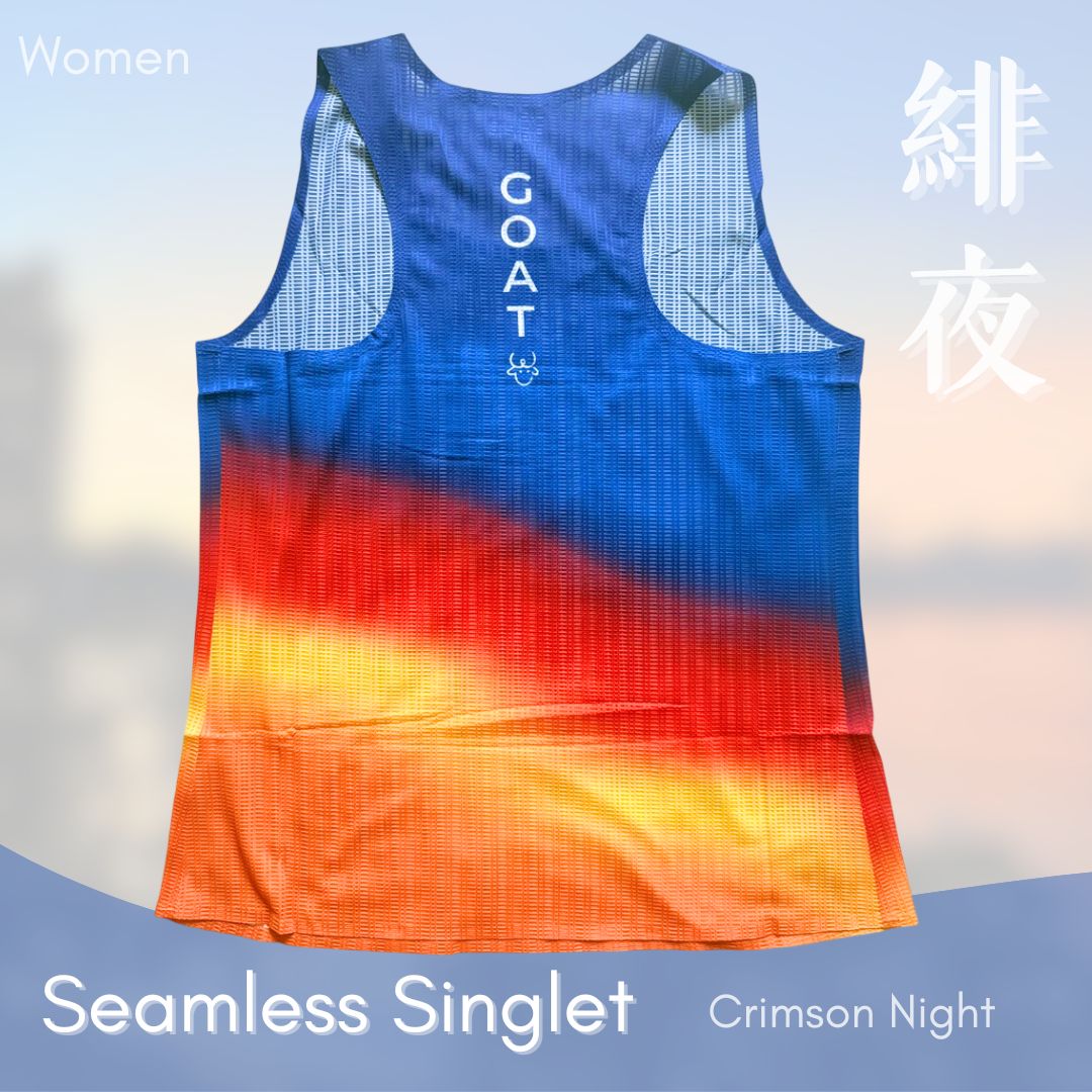 Women's Seamless Singlet - Crimson Night