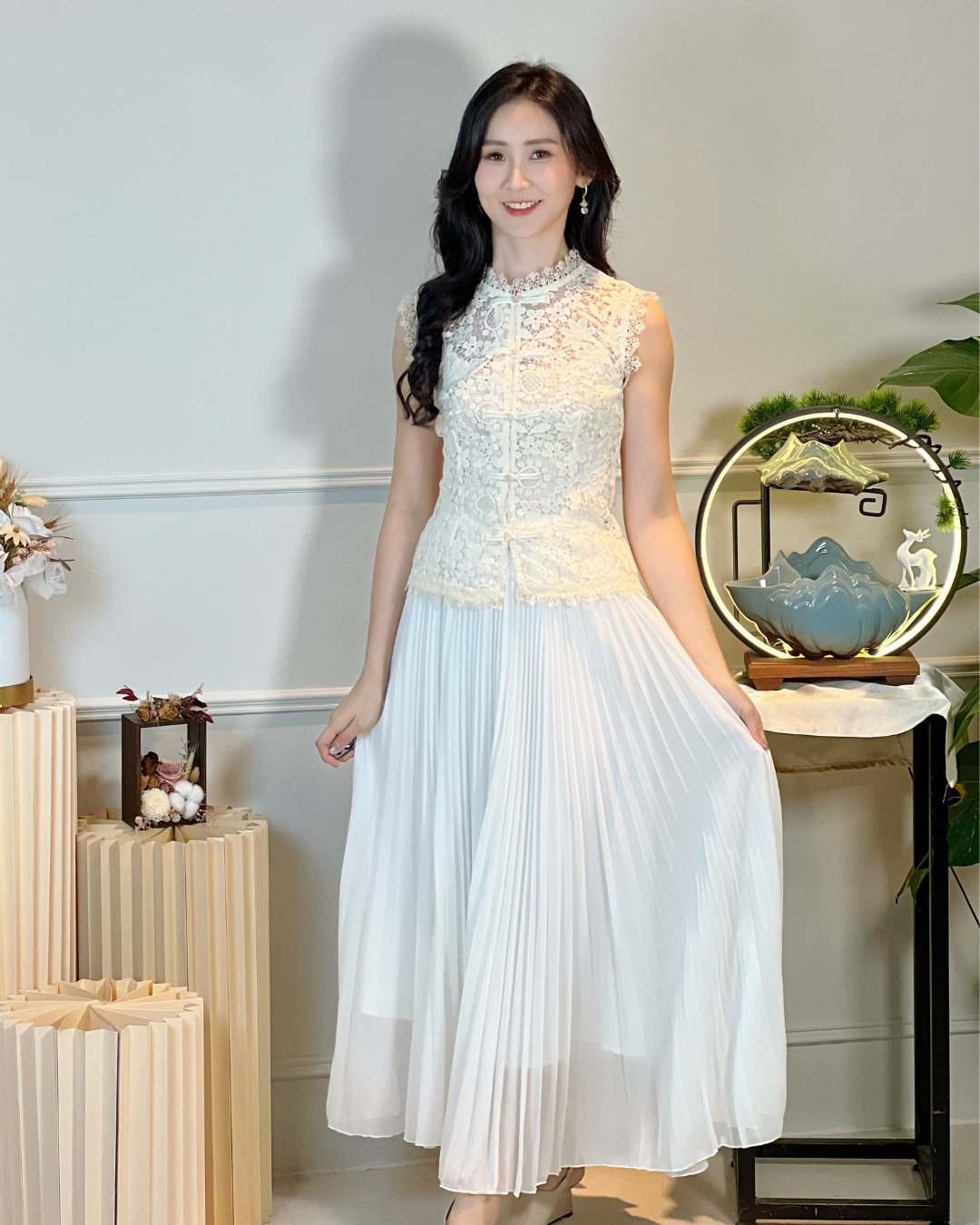 5104 Quintina Pleated A Line Skirt 