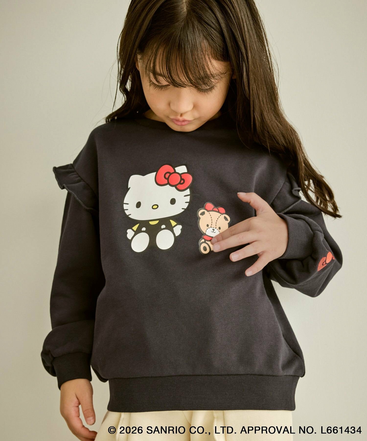 🆕【⭐訂購⭐】🇯🇵日本直送 🌀ROPE' PICNIC x #Kitty 荷葉邊肩飾 印花刺繡 抓絨上衣［2款選］ 🌀 [ELBA-0092]