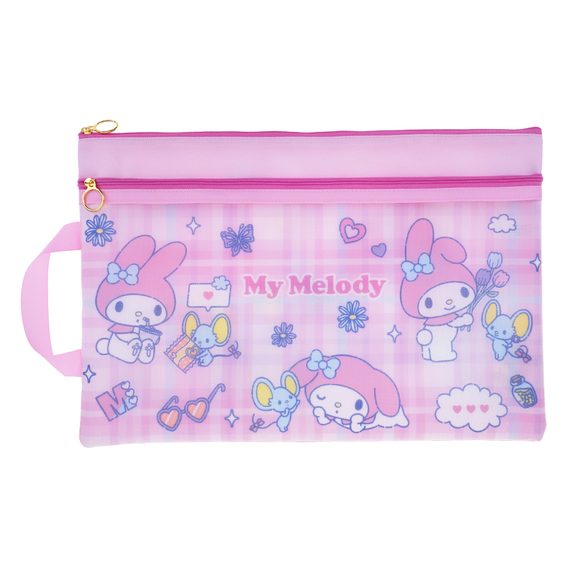 My Melody F4 Double Zipper Fabric Document Bag 雙拉鍊布文件袋連手挽