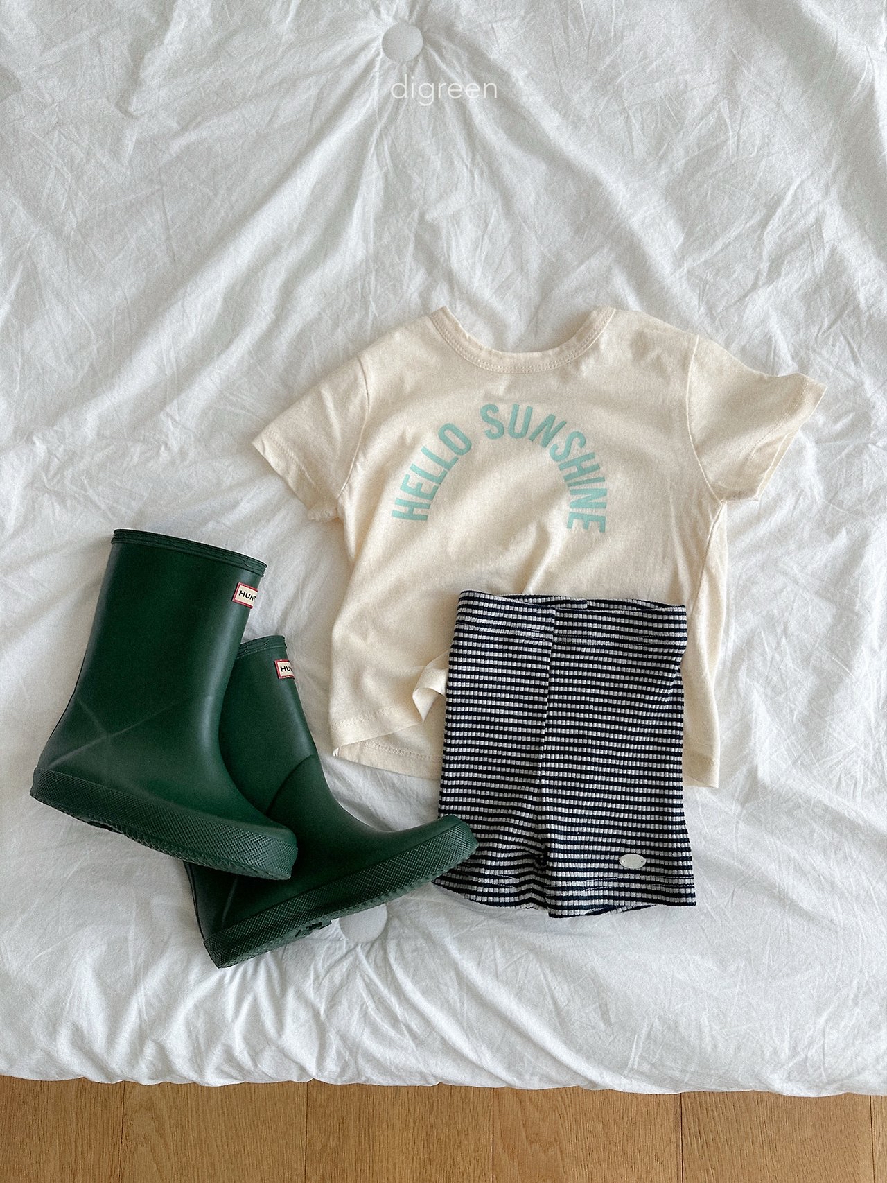 Digreen | stripe Leggings(Yellow/Light Grey 90-100)