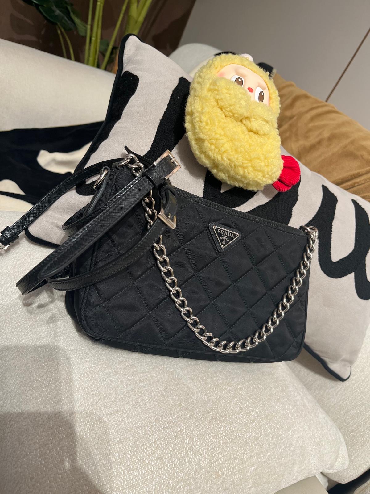 PRADA IBH026 Bandoliera Tessuto Impuntu re-nylon bag 100%Authentic, 98%New ✅Dust bag
