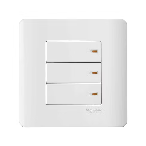 施耐德 ZENcelo 凝白 3位單控 開關掣