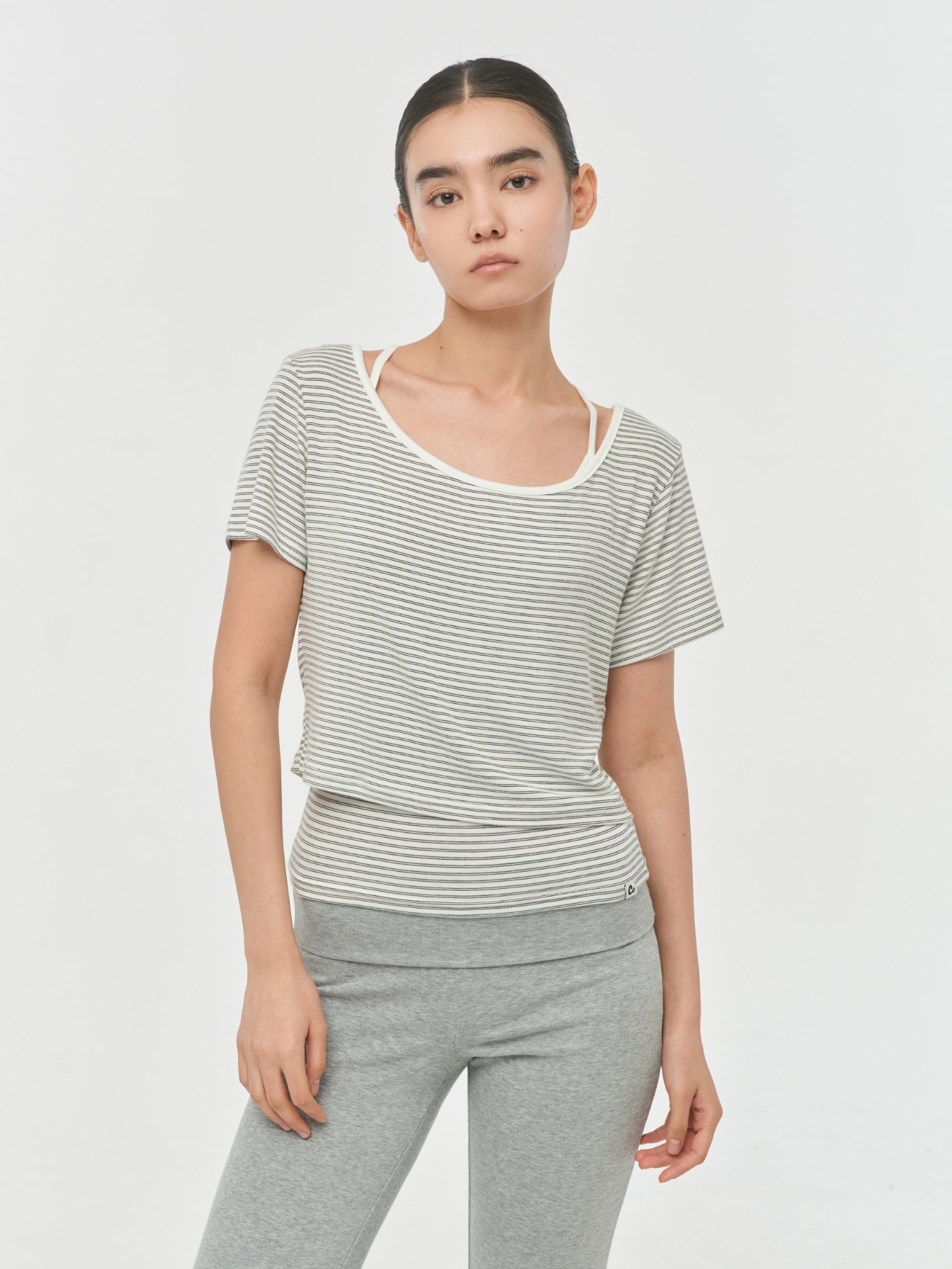 預購_Stripe Layered Sleeveless T-Shirt Set by Conch
