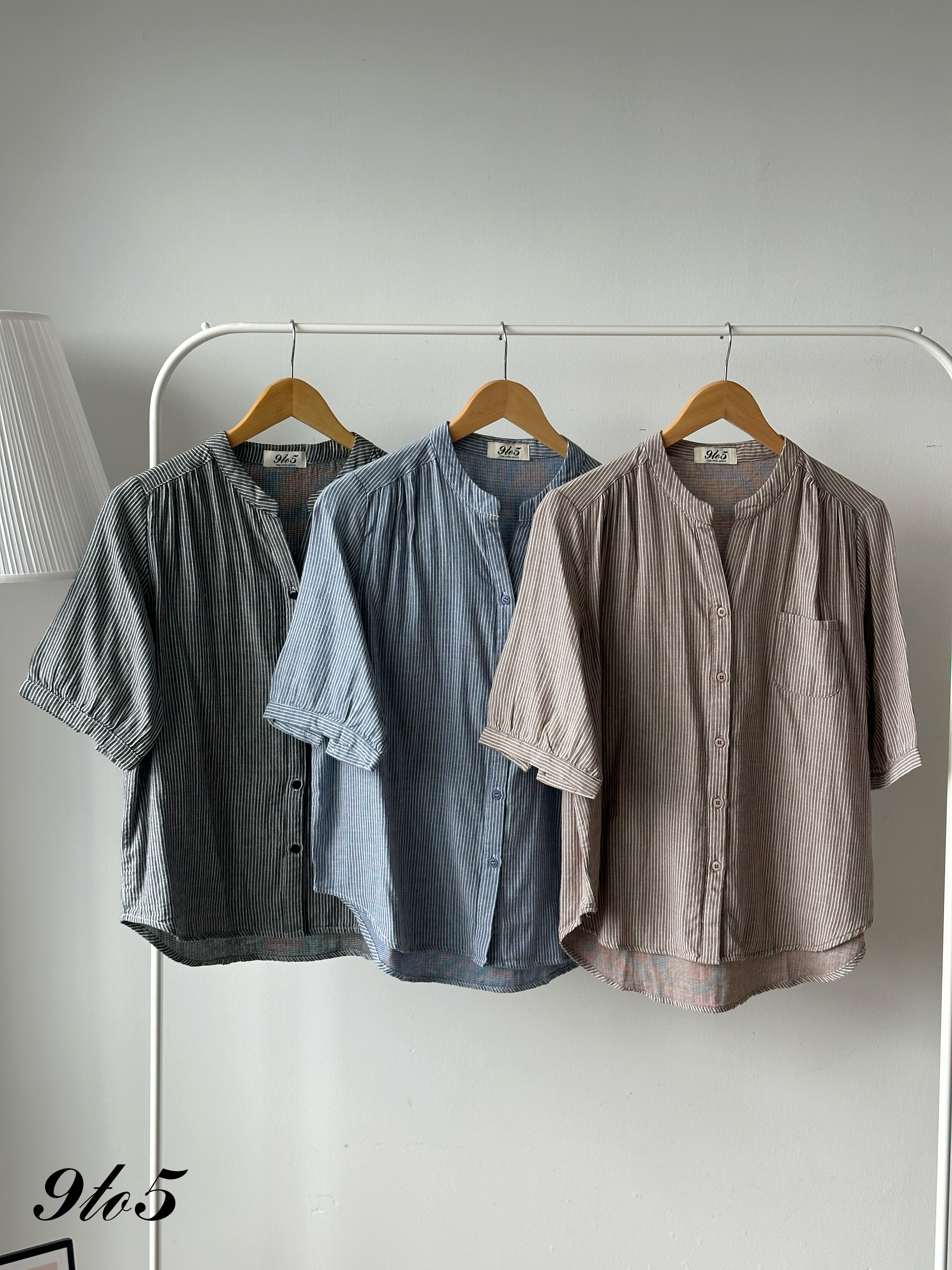 T4251 V Neck Stripe Shirt - 3 Colors 