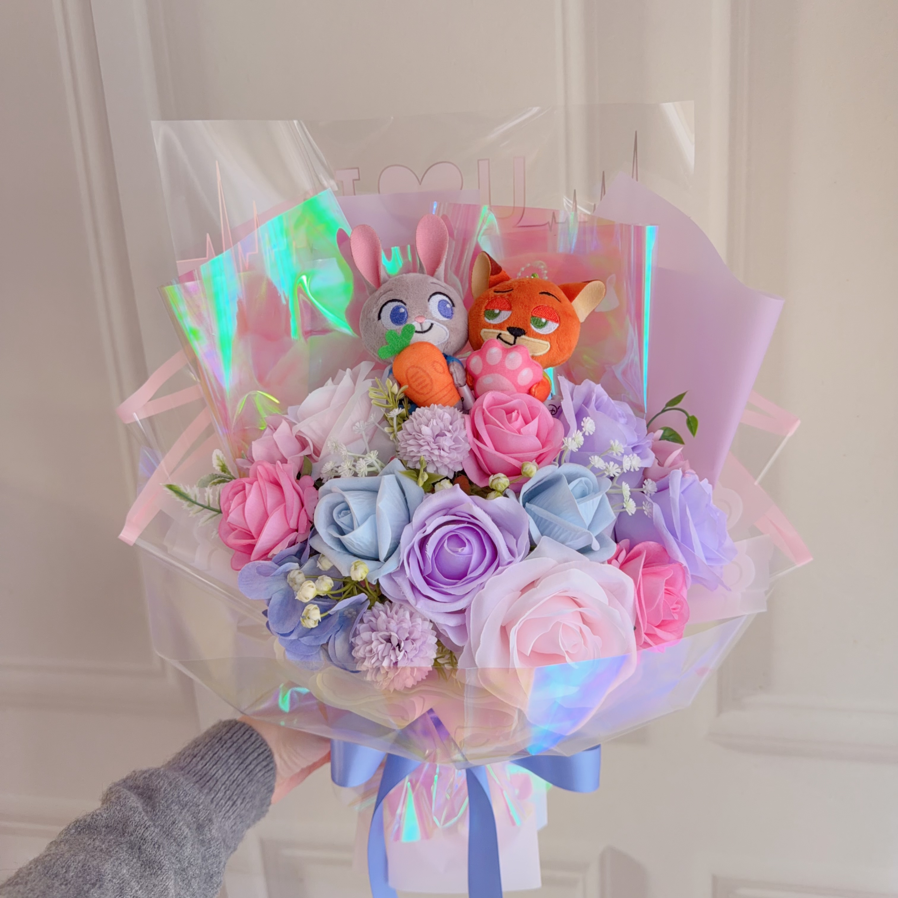 (非現貨)$600 Nick & Judy公仔花