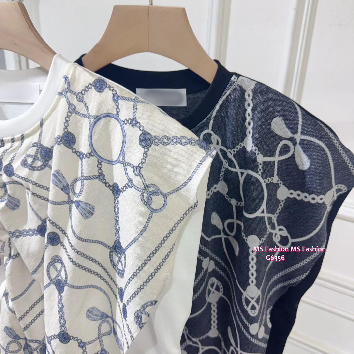G6356 特色print拼布top