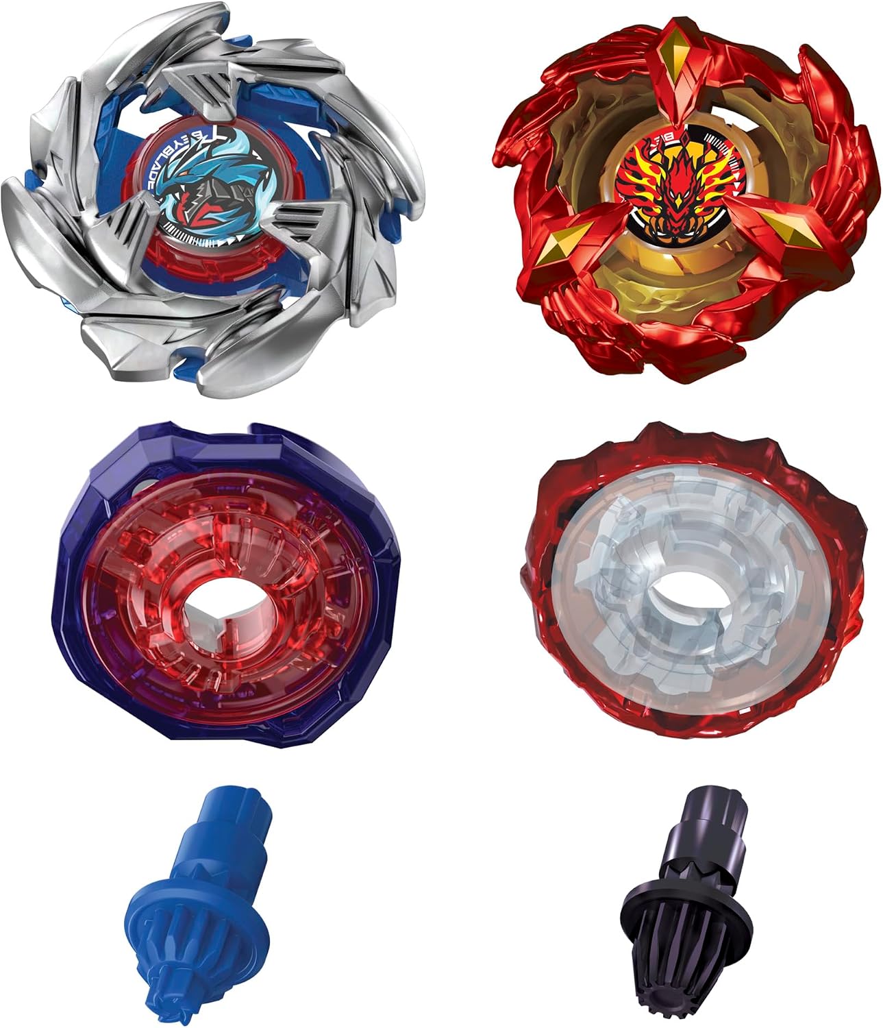【左右旋發射器】Beyblade X 鈷藍魔龍＋鳳凰飛翼 特別配色連發射器兩個 Beyblade X Deluxe Launcher Cobalt Dragoon 2-60C Left-Spinning Attack ＋ Soar Phoenix 9-60GF Right-Spinning Attack