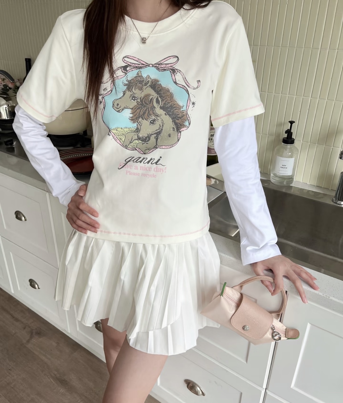 限時優惠 ❤️新款🆕訂貨🍒GANNI 假兩件長袖Tee Size S M L 