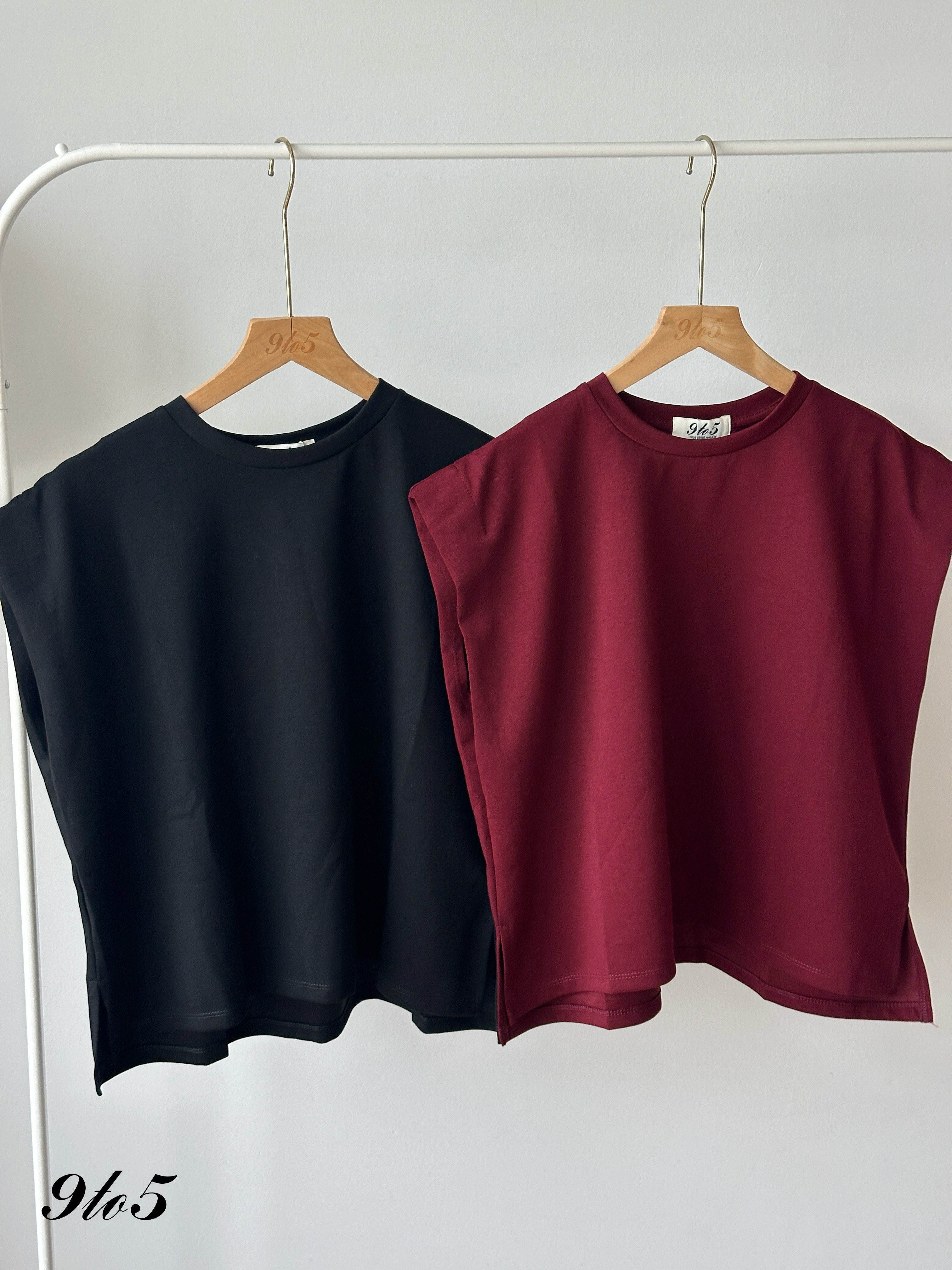 T4419 Cape Sleeve Oversized Plain Tee - 4 Colors 