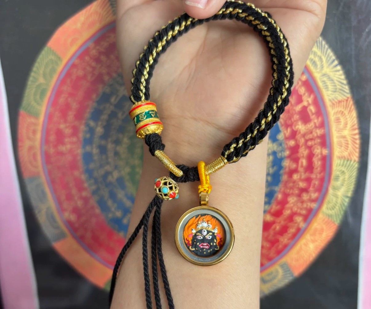 西藏手繪大黑天手繪手繩