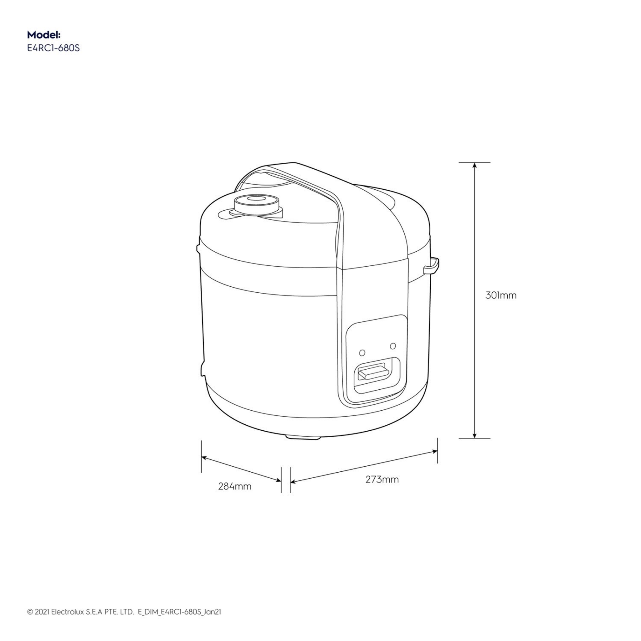 Electrolux Create 4 Jar Rice Cooker 1.8L (E4RC1-680S)