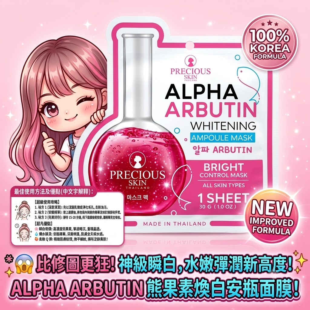 Precious Skin -熊果苷美白提亮精華面膜1片