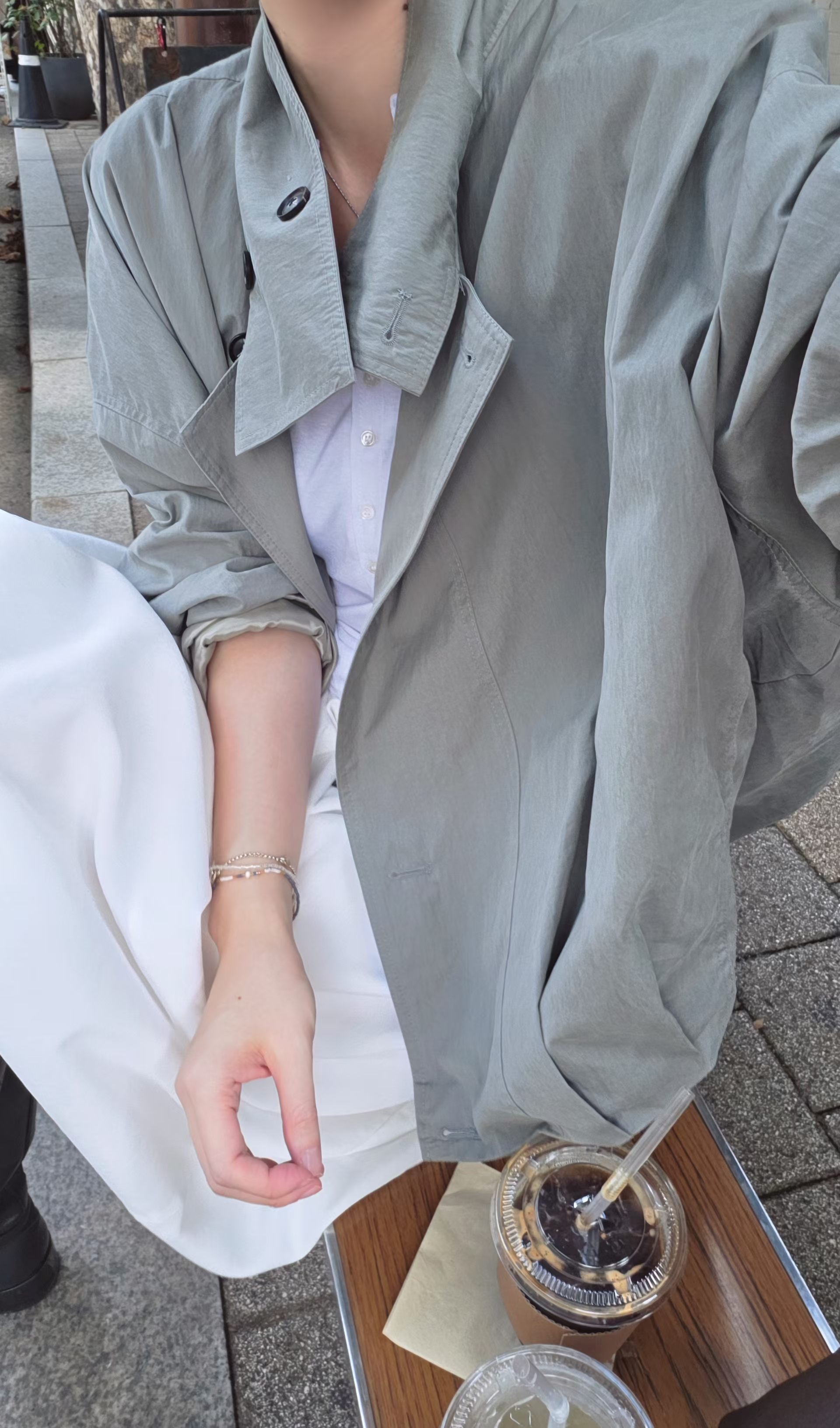 Oversized cropped trench coat