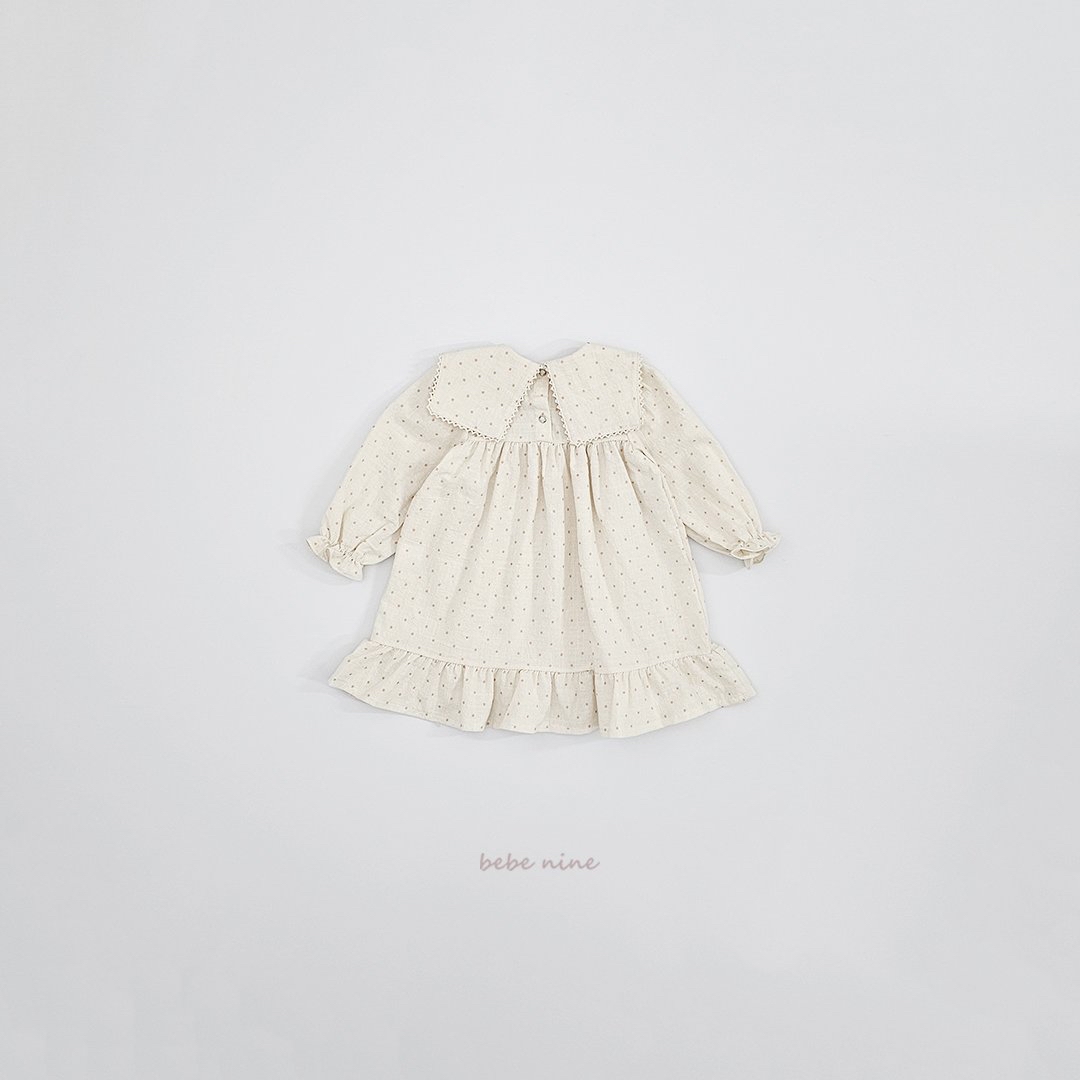 🌸預訂 韓國直送🌸🇰🇷Bebenine兩色方領波點荷葉邊長袖連身裙