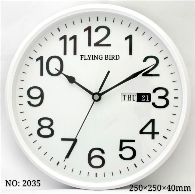 飛鳥圓形雙曆掛鐘10吋2035