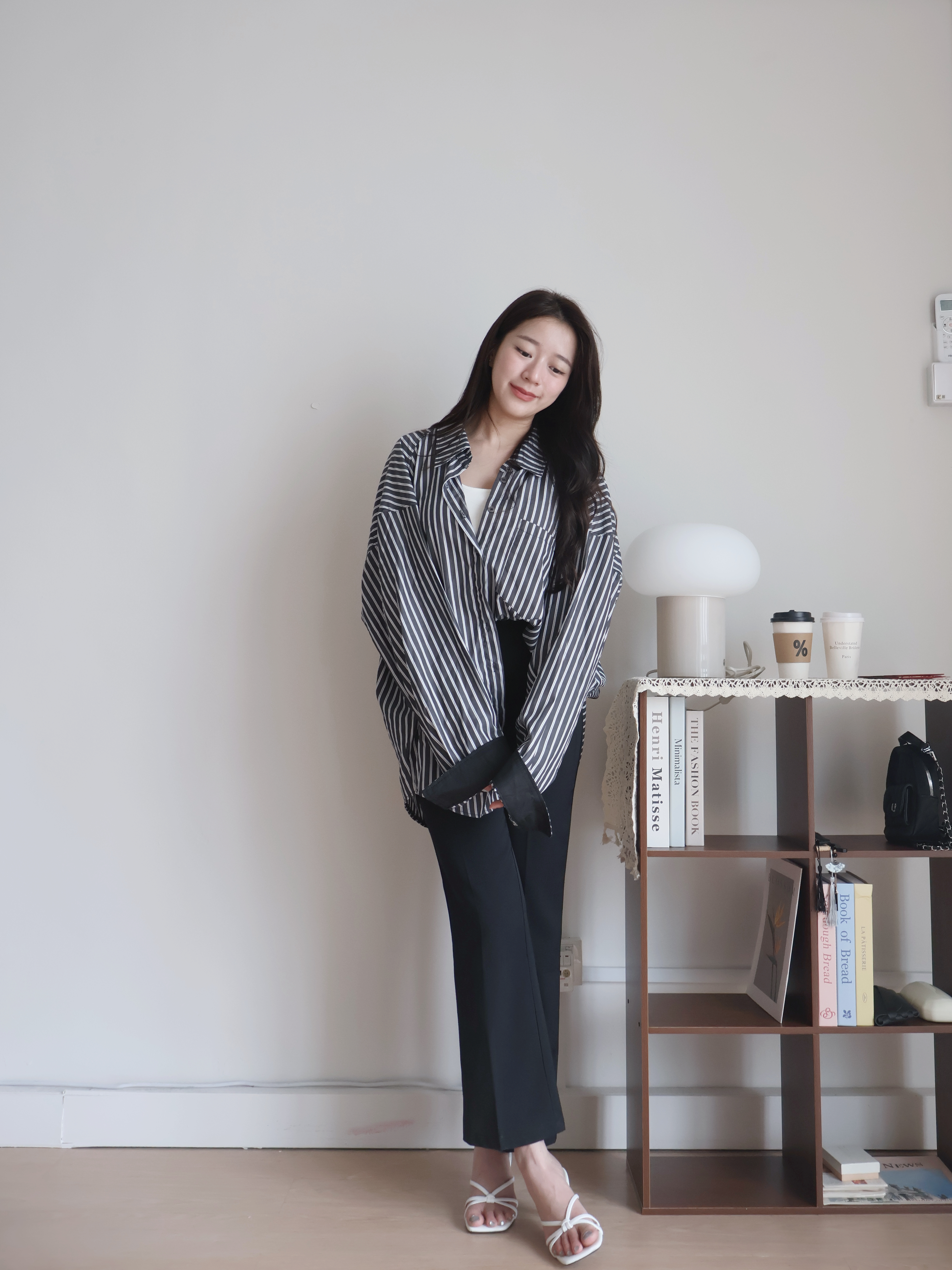 SL34 Striped Blouse Top