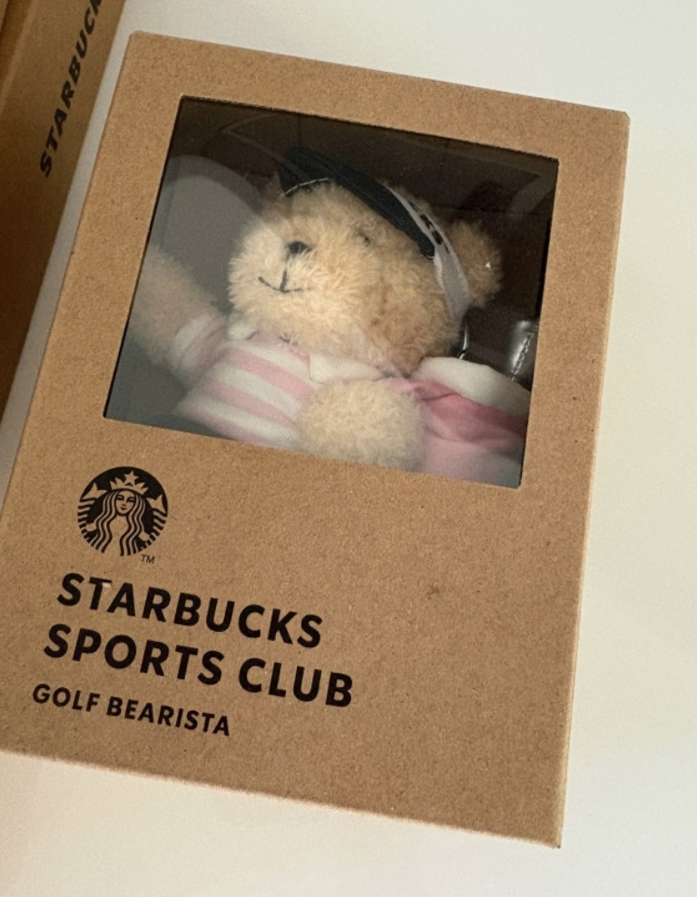 韓國 Starbucks 星巴克 高爾夫球系列 櫻花粉高爾球小熊 鑰匙扣｜Golf Pink Bearista