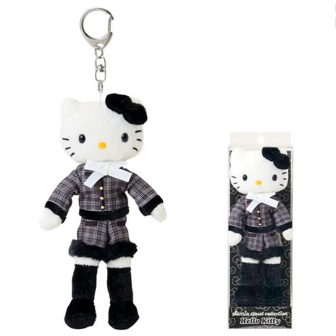 【現貨】 日本🇯🇵 sanrio hello kitty - 小香風 千島格衣服  長腿 公仔匙扣（ 有關節，手腳可扭）(Y2K長腿系列)