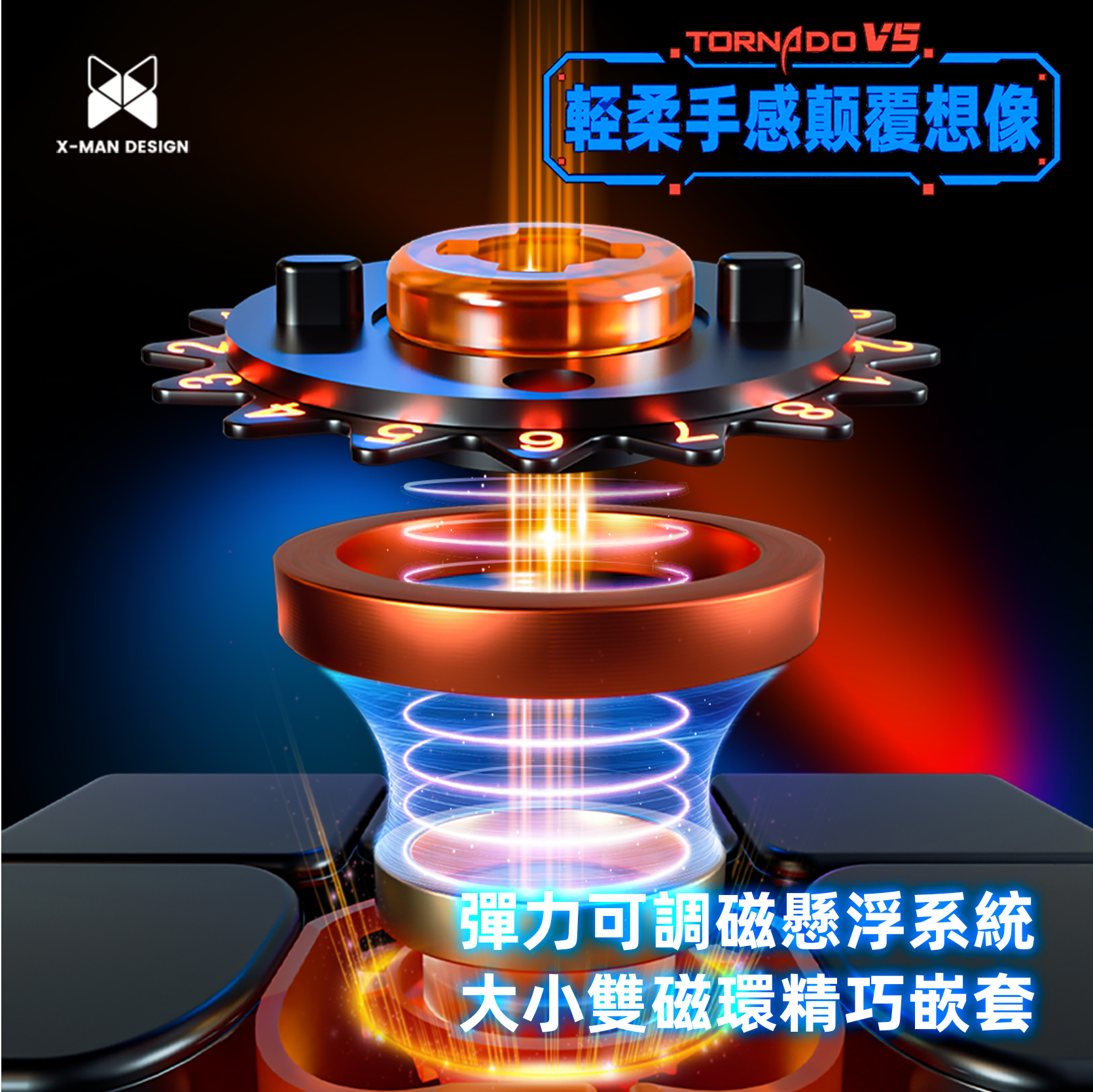 奇藝 X-Man Tornado V5 M 風三階五代 旗艦3x3磁力扭計骰