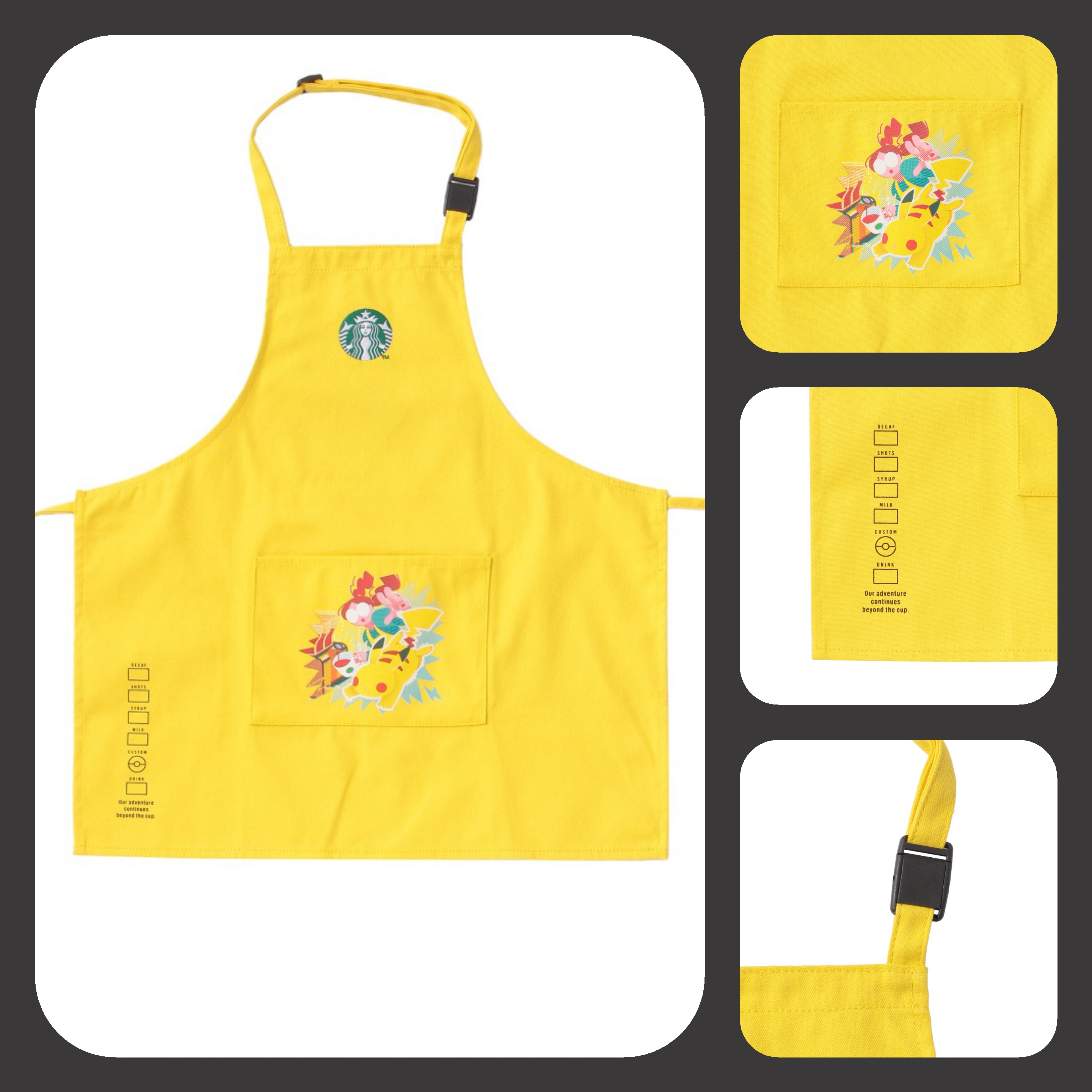《限量發售》《日本 🇯🇵  POKÉMON + STARBUCKS系列》【皮卡丘兒童圍裙】