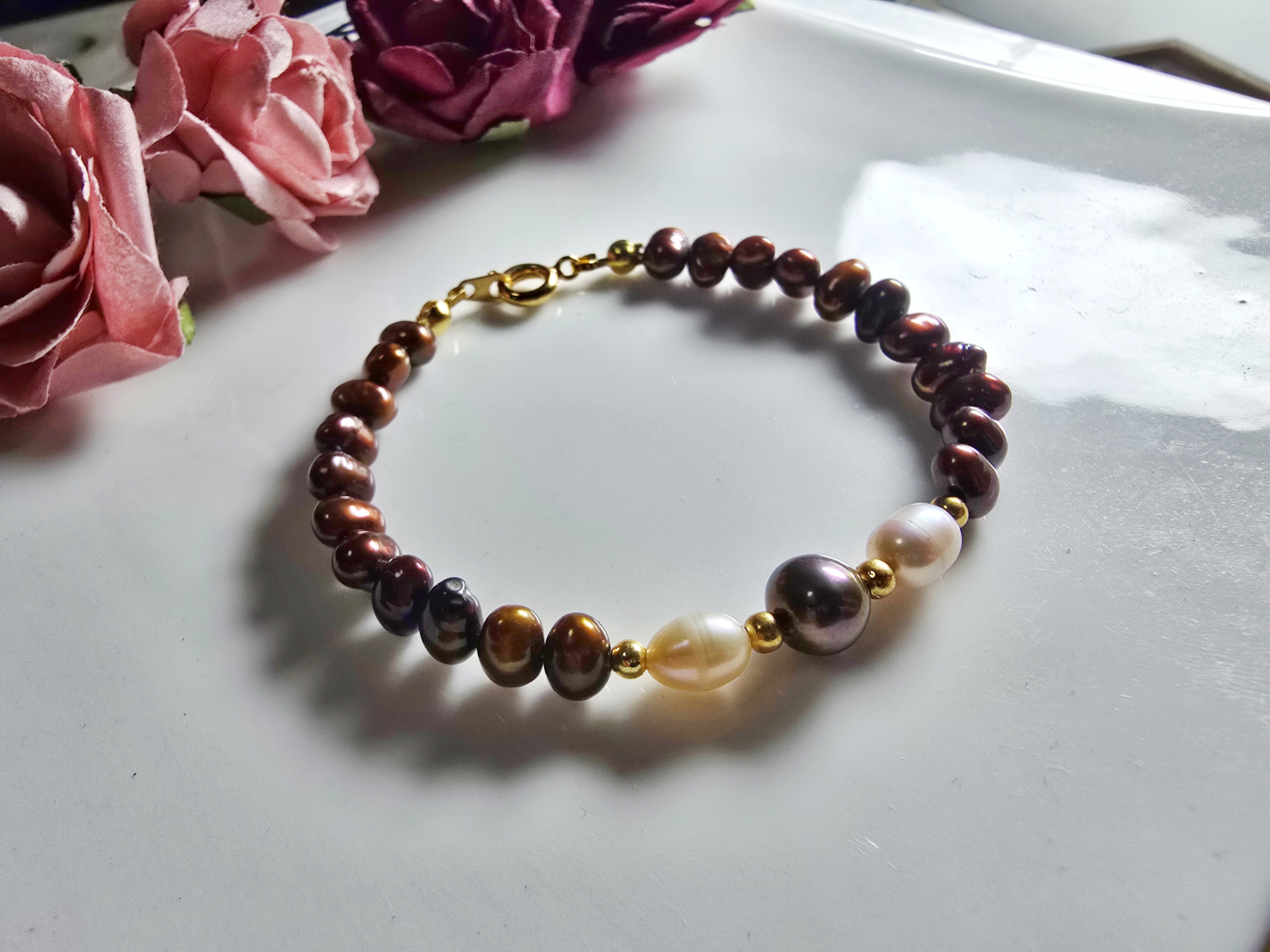 FWP0125-3  天然珍珠復古手鏈