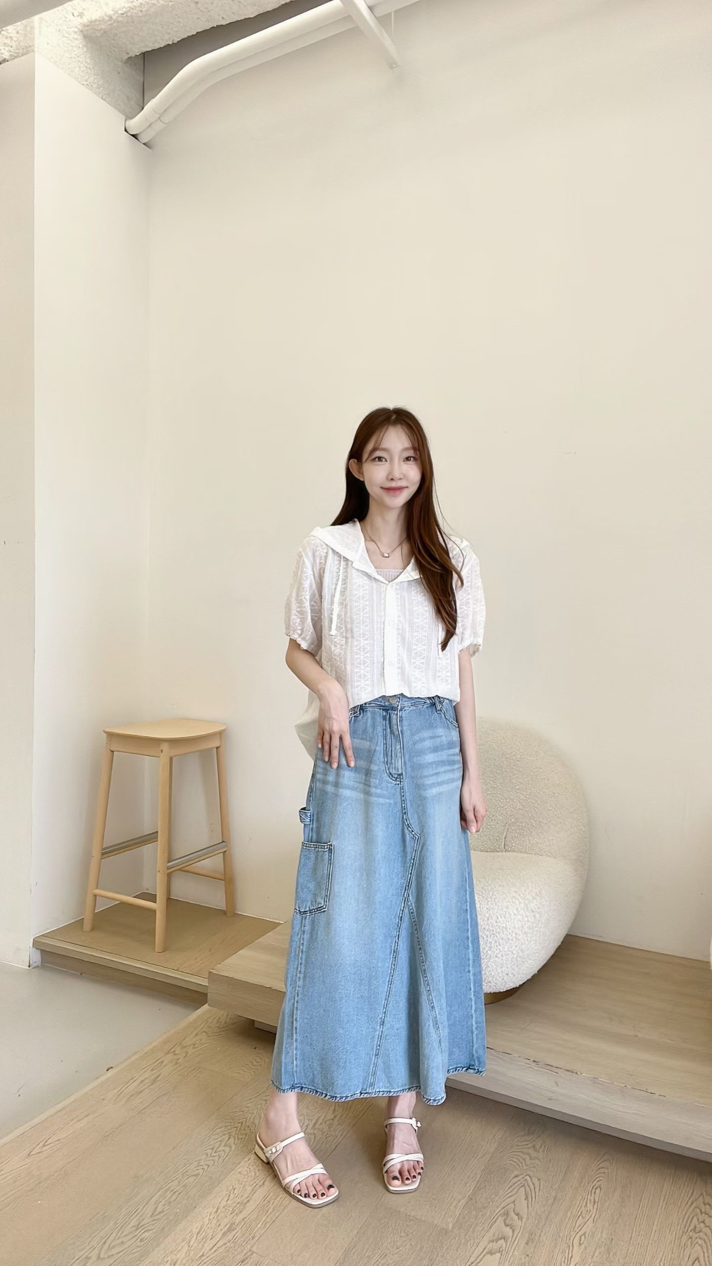 FV17_04  大A-CUT 牛仔長裙 