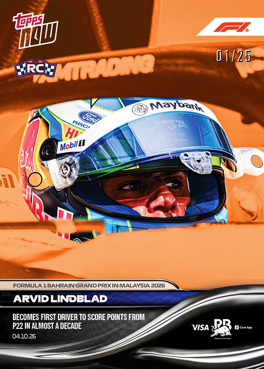 Arvid Lindblad RC - 2026 F1 Topps NOW® #66 Bahrain GP in Malaysia P22追分卡【團購】