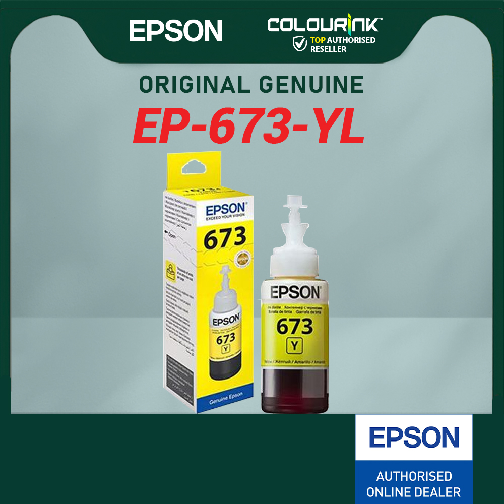 Epson Original Genuine T673 Refill Ink Bottle 70ml L800｜L805｜L850｜L1800 T6731 T6732 T6733 T6734 T6735 T6736