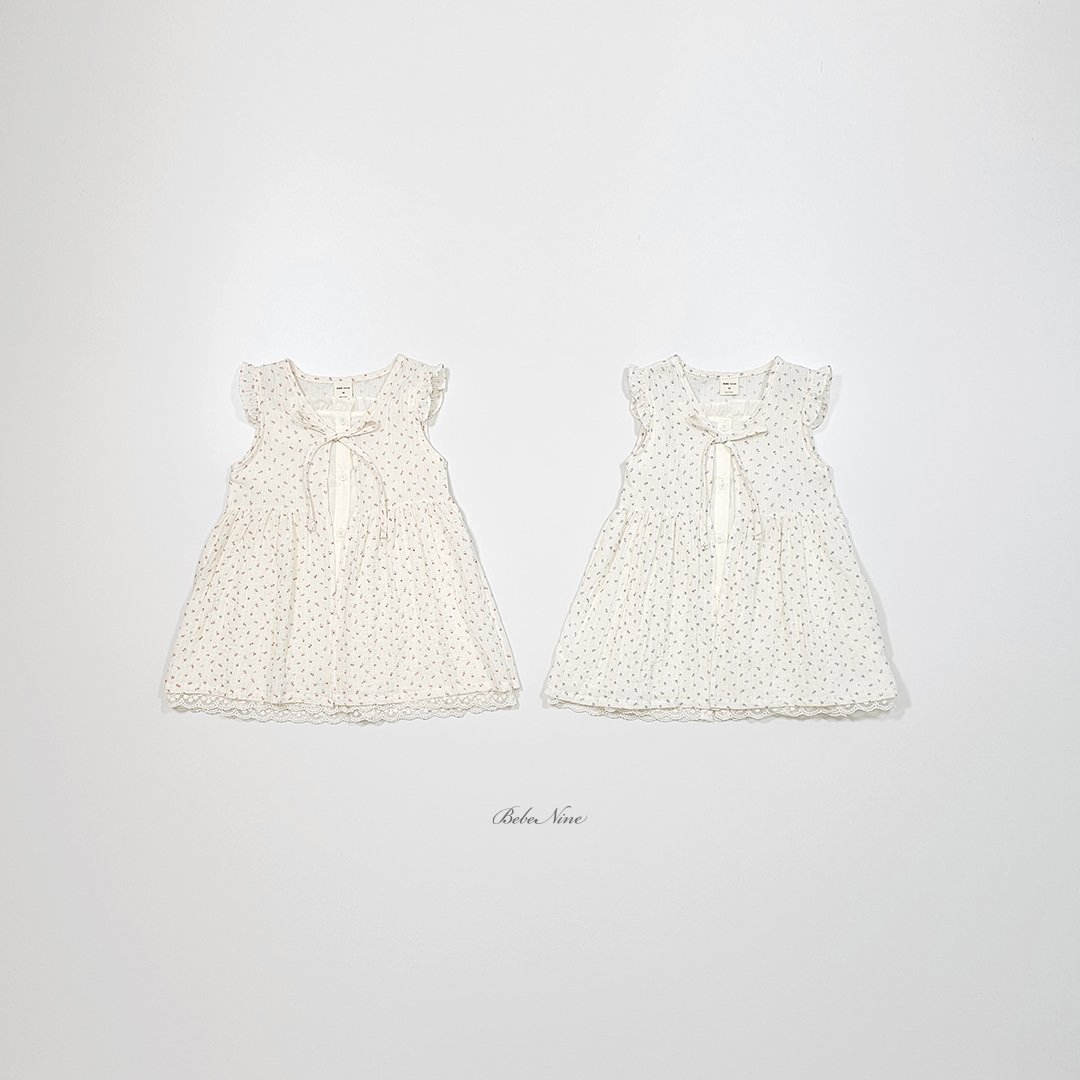 ☀️預訂 韓國直送☀️🇰🇷Bebenine兩色碎花綁帶荷葉邊背心連身裙