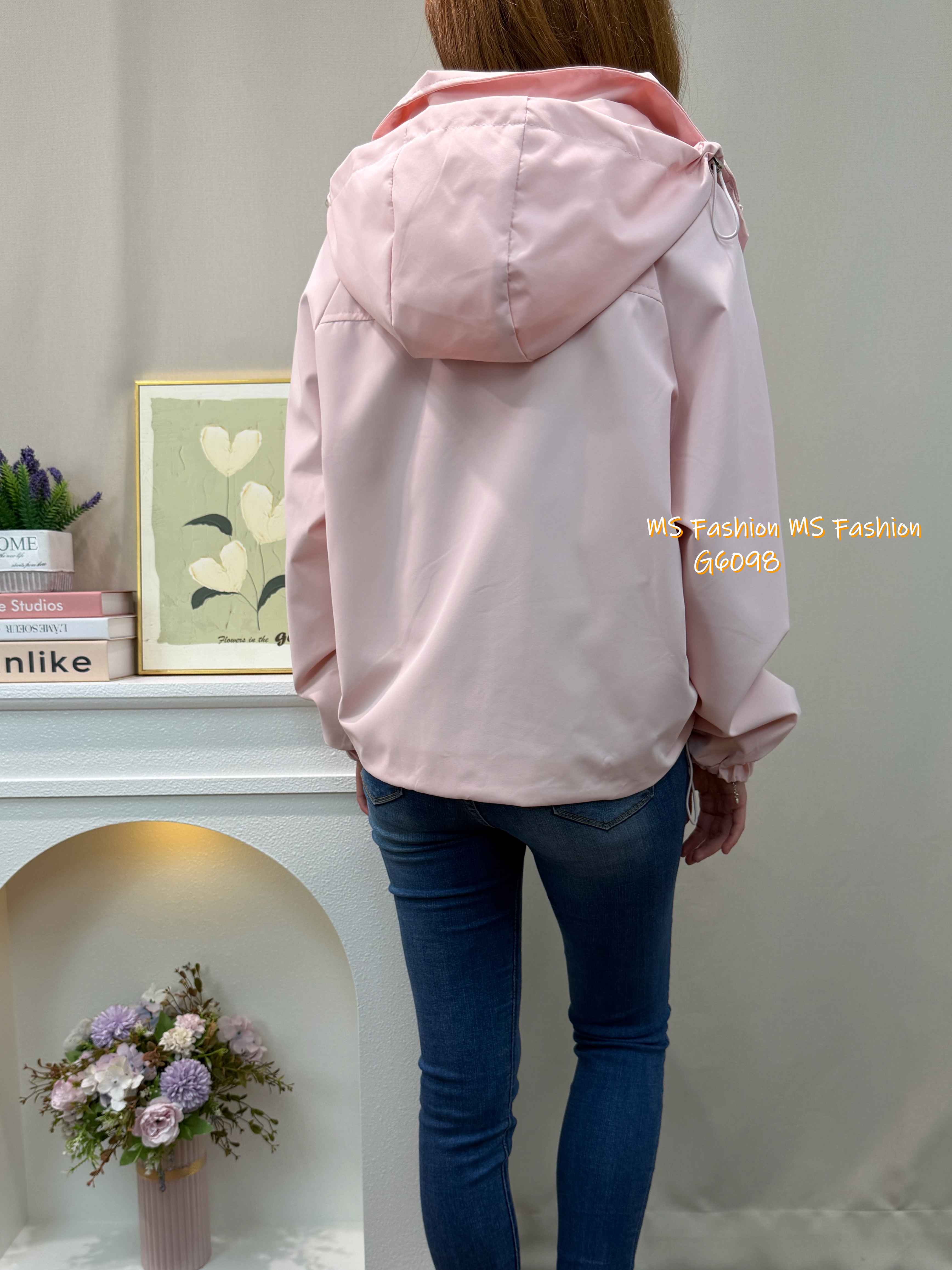 G6098 韓國🇰🇷靚色有帽風褸