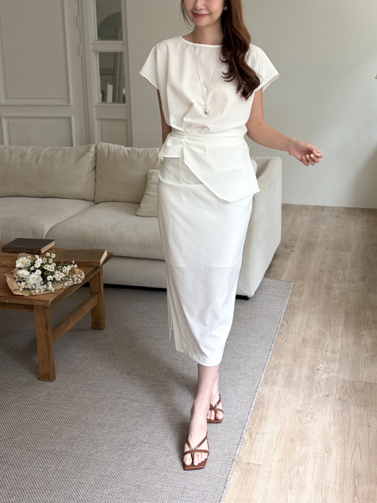 Lyra Ruched Set (White)