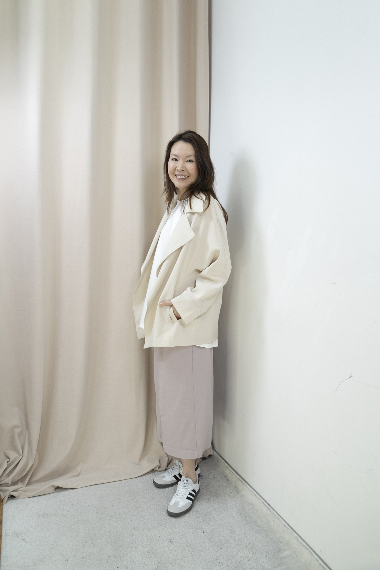 推薦！Smart Causal 必備大翻領西外（米杏色）