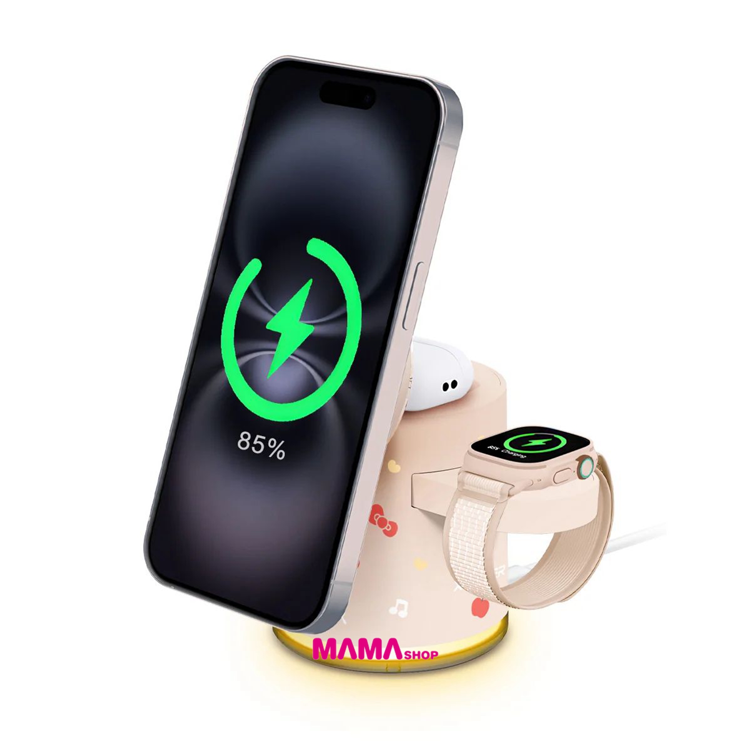 Sanrio Hello Kitty GE1 Qi2迷你掌心5合1 MagCharge 15W磁吸無線充電座(第二代HK2)
