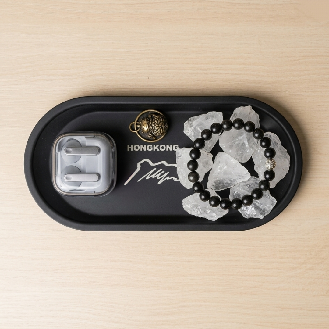  【淨化專屬】HONGKONGER 啞黑金屬消磁盤 (水晶 / 飾物收納)