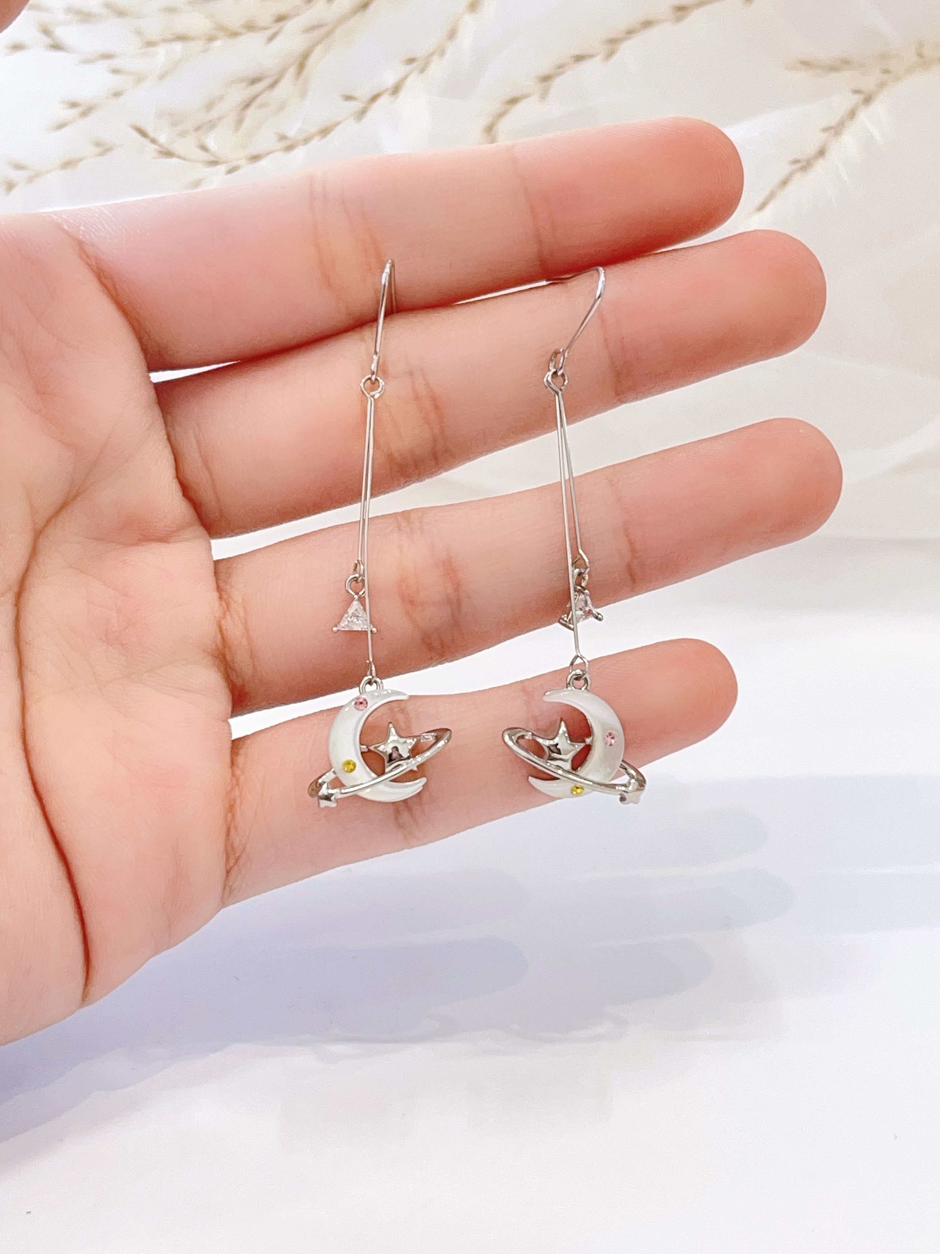 精致星月长流苏耳环🌙