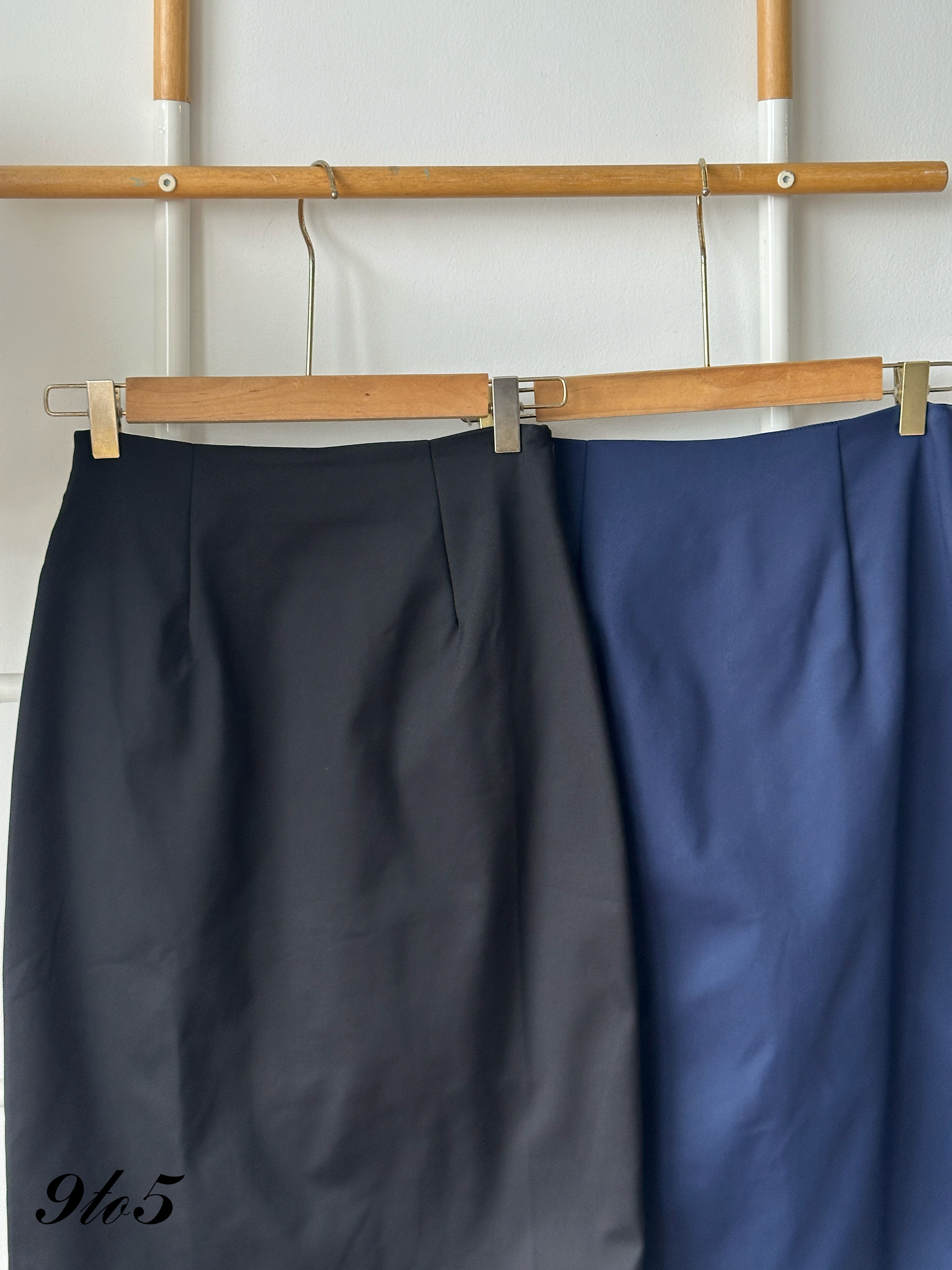 S1978 Side-tie Pencil Skirt - Black & Blue