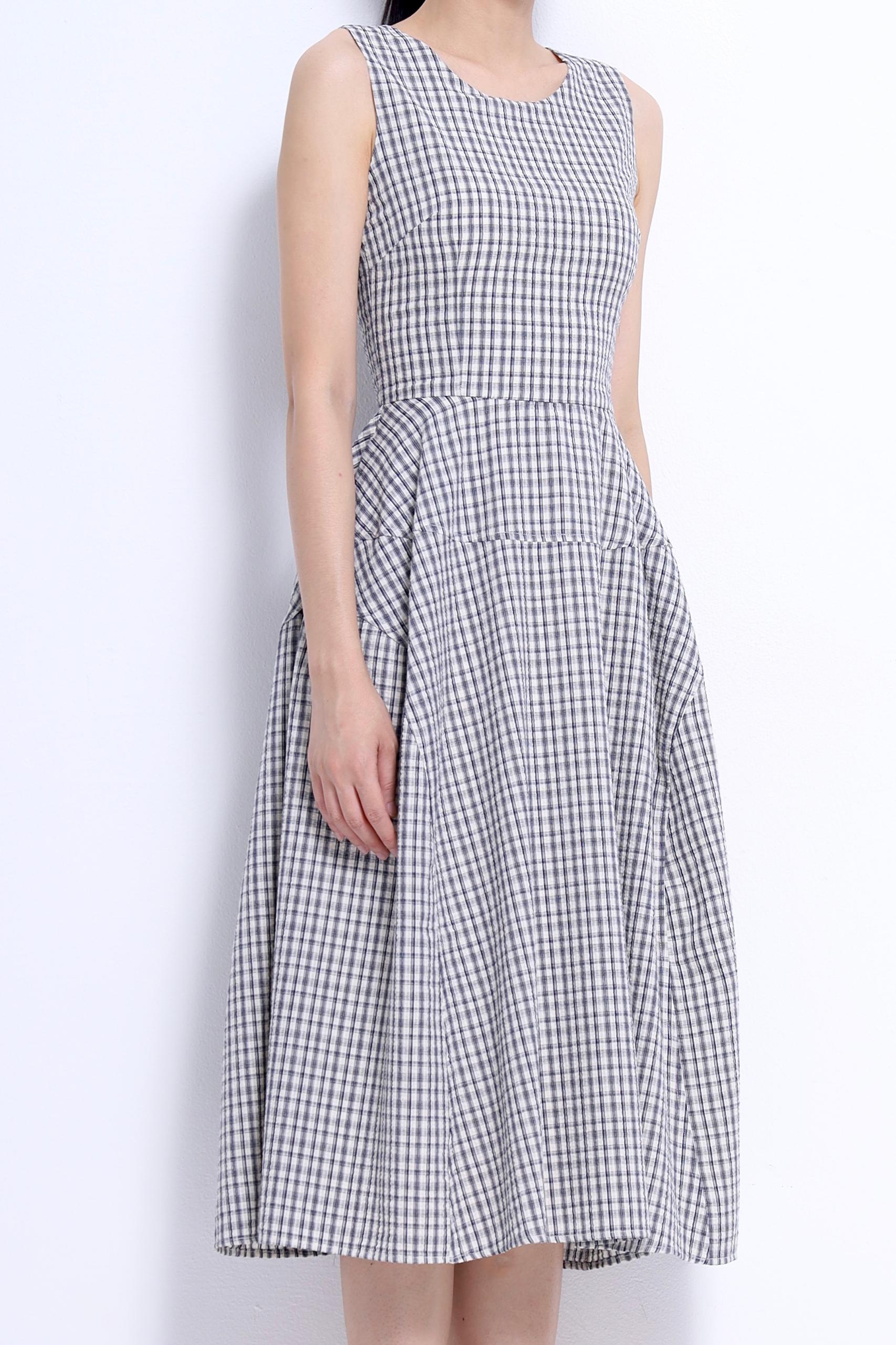 CD2154 Charlotte Gingham Midi Dress