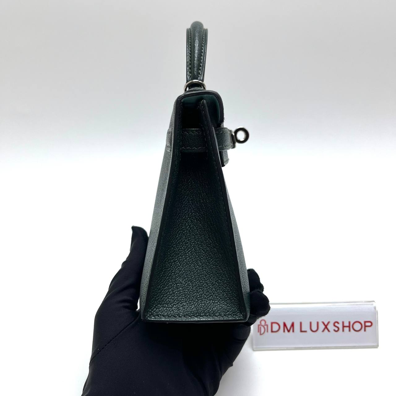 Hermes Mini Kelly Il Vert Titien / Blue Atoll (Stamp Y)
