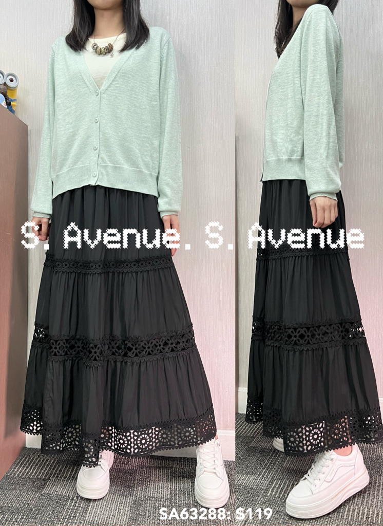 SA63288: 長袖假兩件有鈕top