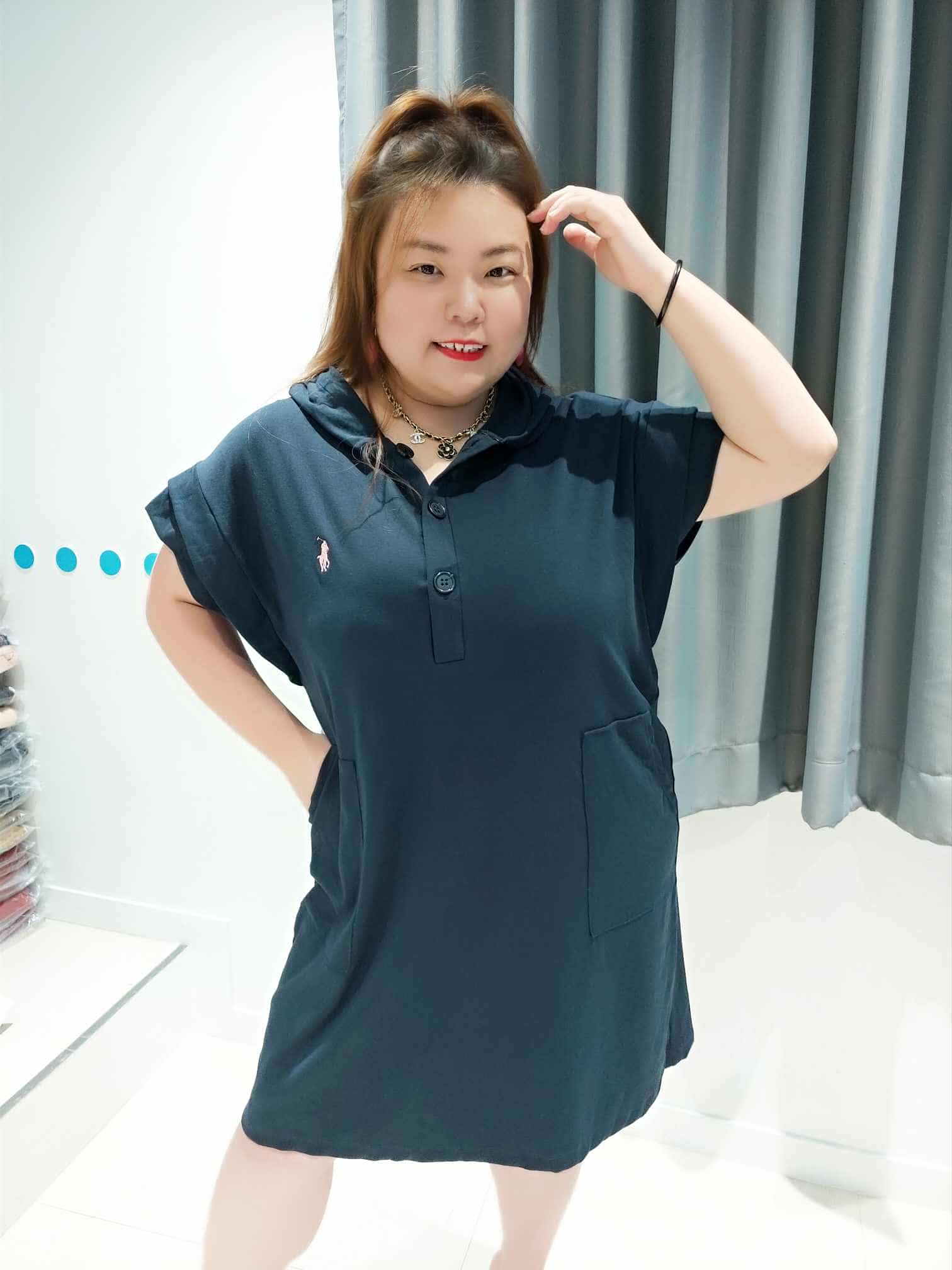 DOC01 连帽马球图连身裙