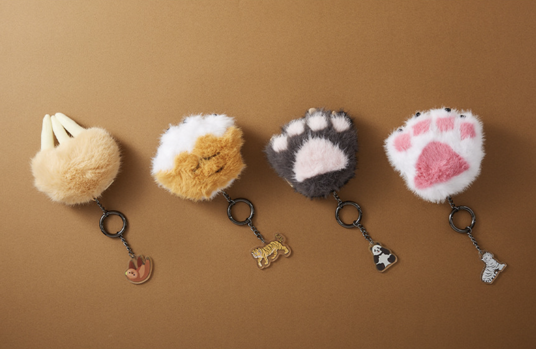 📦訂購 韓國代購 愛寶樂園 Everland 動物爪子毛絨鎖匙扣 