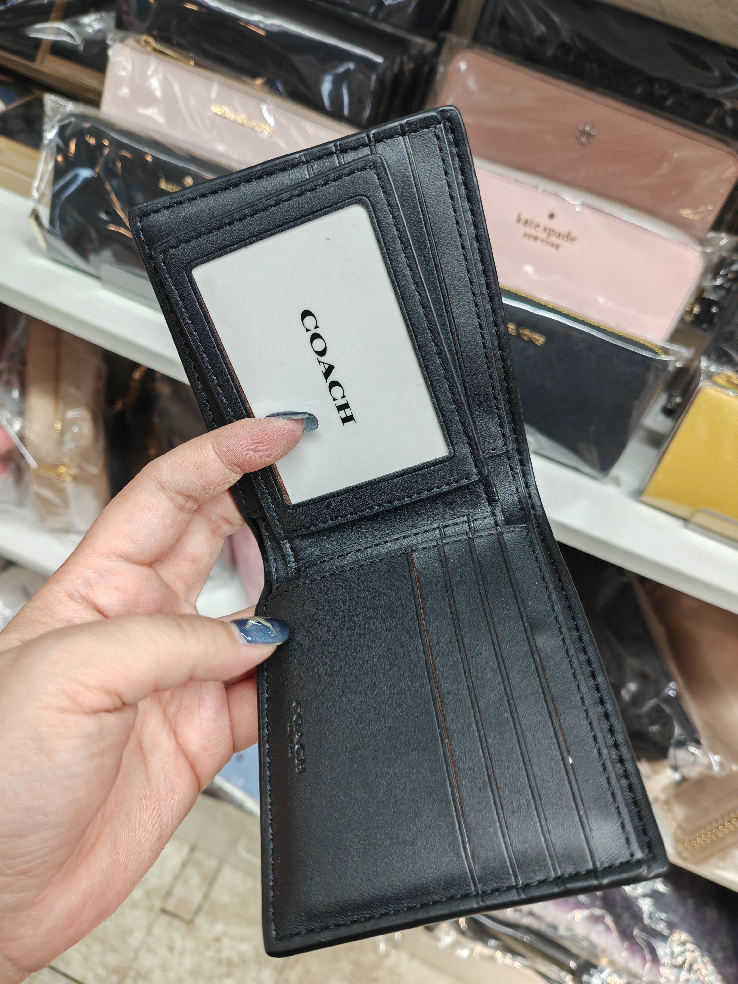 香港現貨-Coach men's wallet 深啡併淺啡色