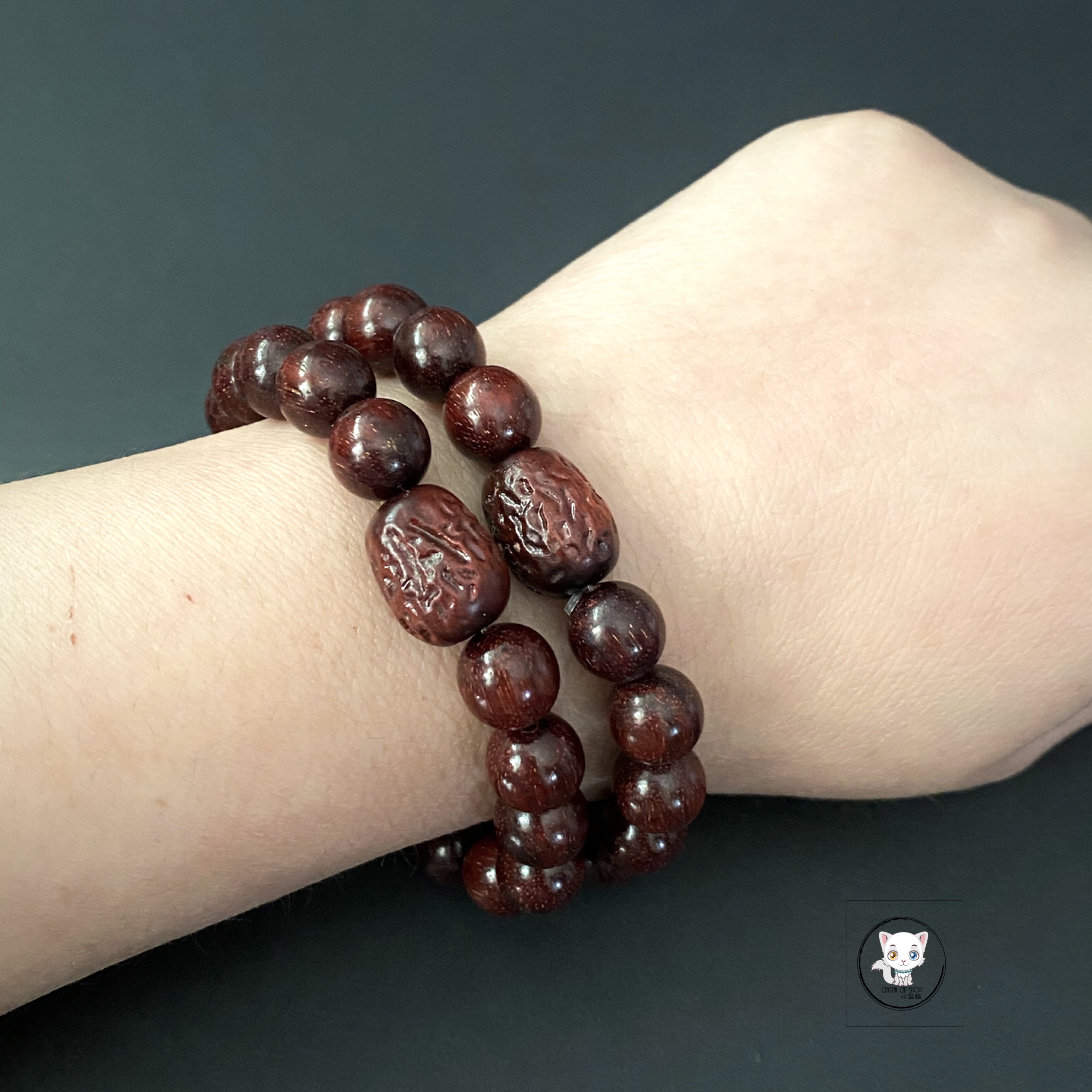 小葉紫檀木仿紅棗手鏈 10mm