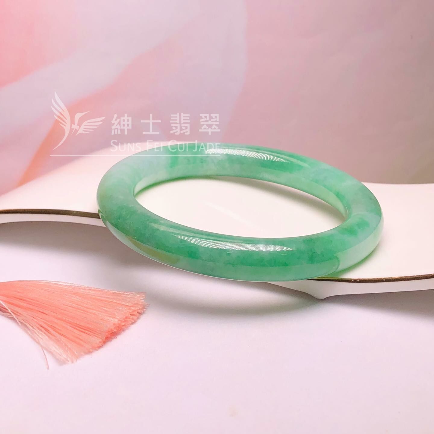 滿綠甜色圓鐲58.6mm