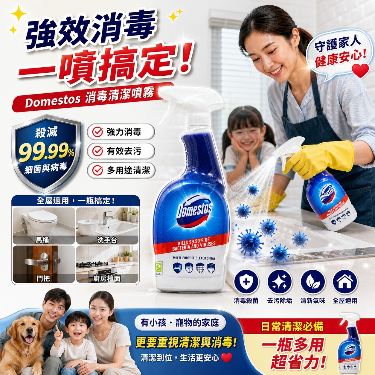 【預訂】Domestos 多功能殺菌噴霧 700ml
